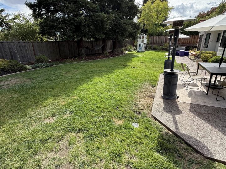 Original backyard patio and lawn before construction of the Danville detached patio cover.